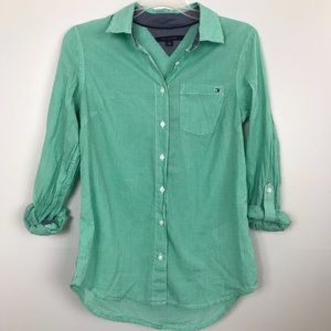 Tommy Hilfiger | Gingham Green Women’s button Down